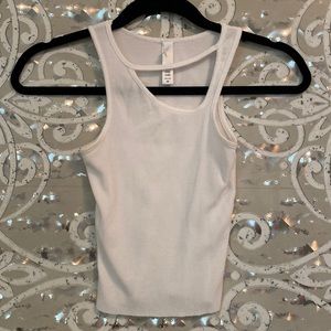 SKIMS White Ribbed Cutout Cropped Tank Top XS
